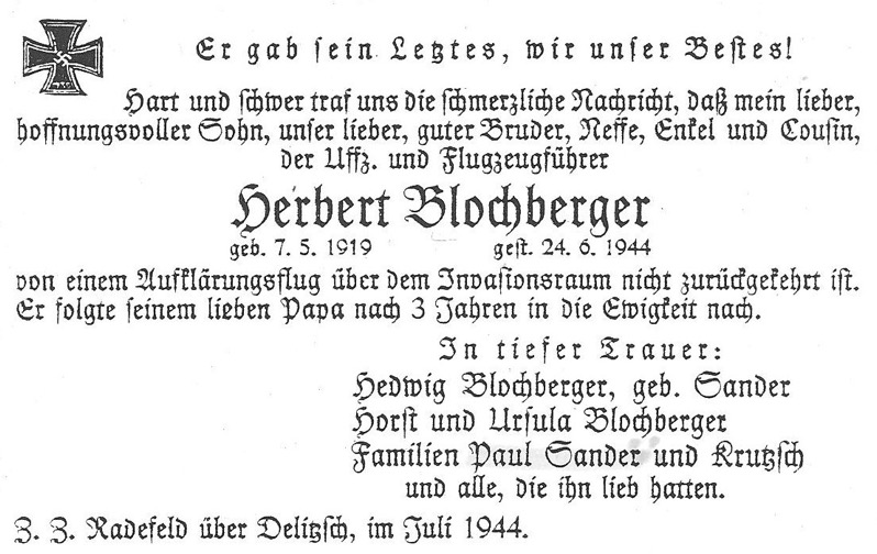 13 Herberts death notice 1944